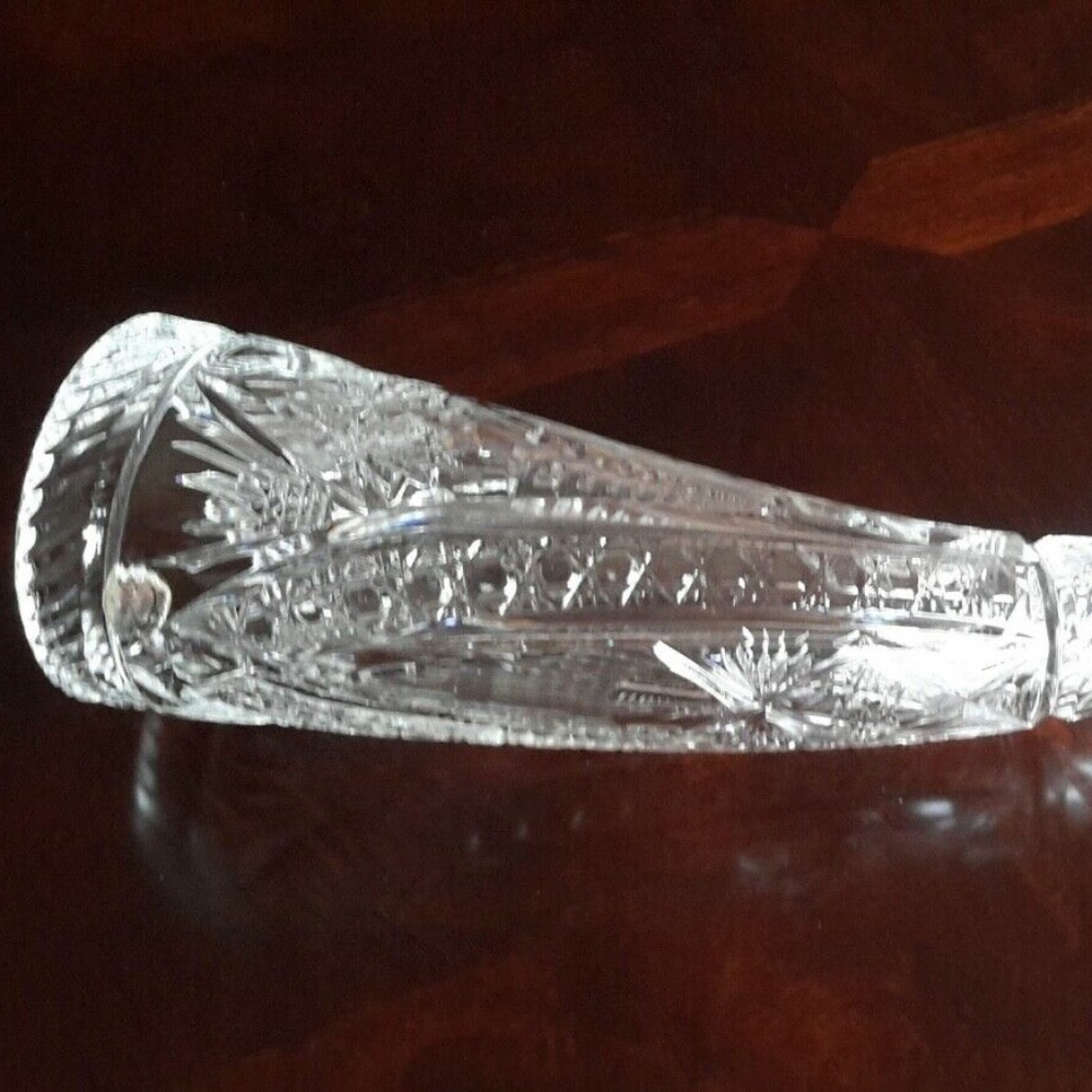 Vintage Bohemia Crystal Horn Made in Czech Republic in 1970s Beautifully Cut
